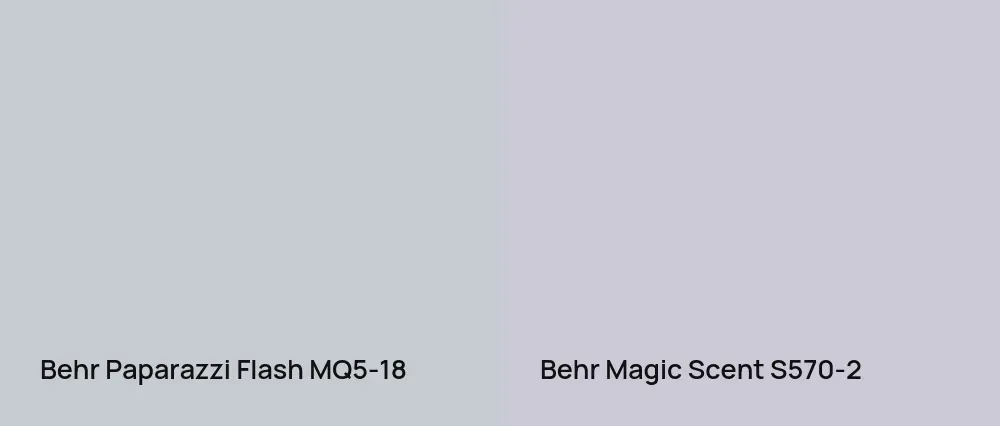 Behr Paparazzi Flash MQ5-18 vs Behr Magic Scent S570-2