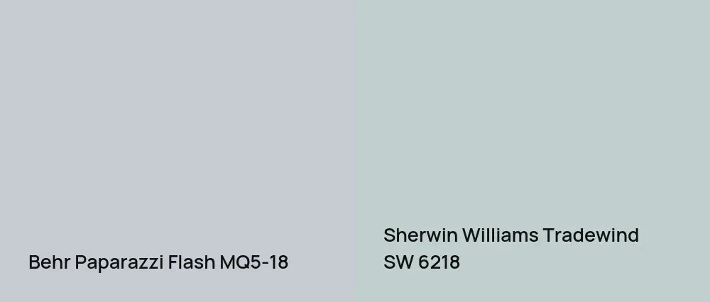 Behr Paparazzi Flash MQ5-18 vs Sherwin Williams Tradewind SW 6218