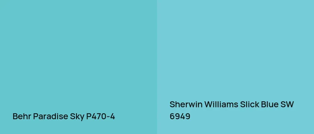 Behr Paradise Sky P470-4 vs Sherwin Williams Slick Blue SW 6949