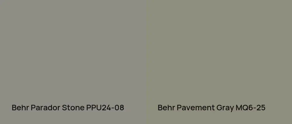 Behr Parador Stone PPU24-08 vs Behr Pavement Gray MQ6-25
