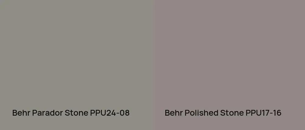 Behr Parador Stone PPU24-08 vs Behr Polished Stone PPU17-16