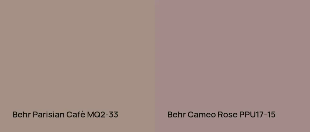 Behr Parisian Cafè MQ2-33 vs Behr Cameo Rose PPU17-15
