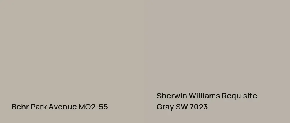 Behr Park Avenue MQ2-55 vs Sherwin Williams Requisite Gray SW 7023