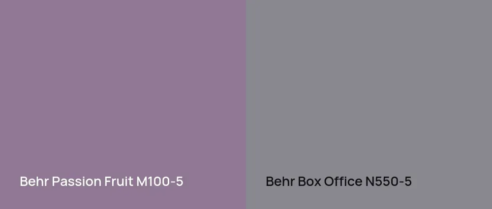 Behr Passion Fruit M100-5 vs Behr Box Office N550-5