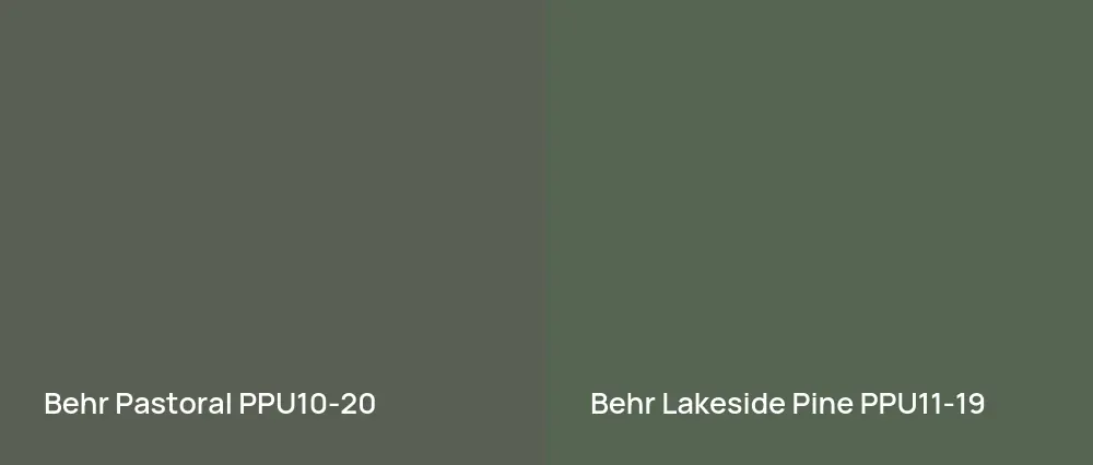 Behr Pastoral PPU10-20 vs Behr Lakeside Pine PPU11-19