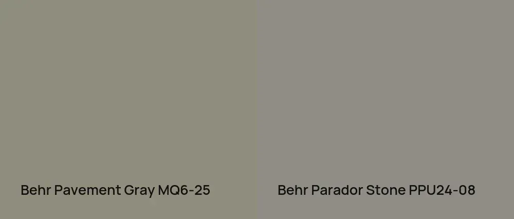 Behr Pavement Gray MQ6-25 vs Behr Parador Stone PPU24-08