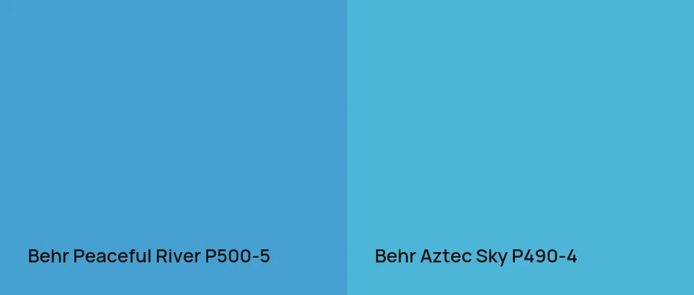 Behr Peaceful River P500-5 vs Behr Aztec Sky P490-4