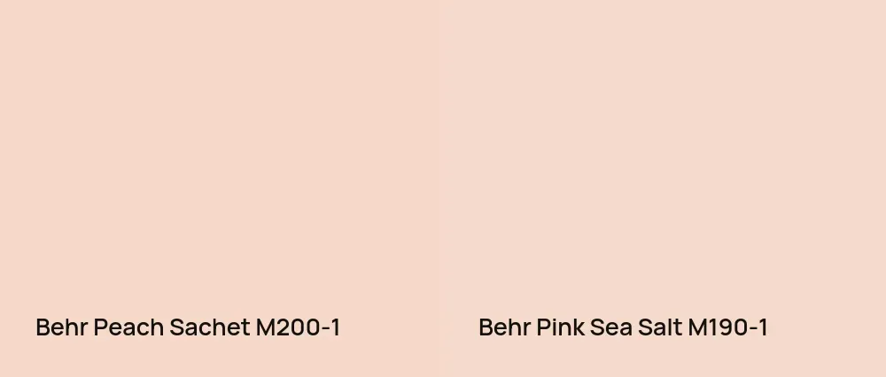 Behr Peach Sachet M200-1 vs Behr Pink Sea Salt M190-1