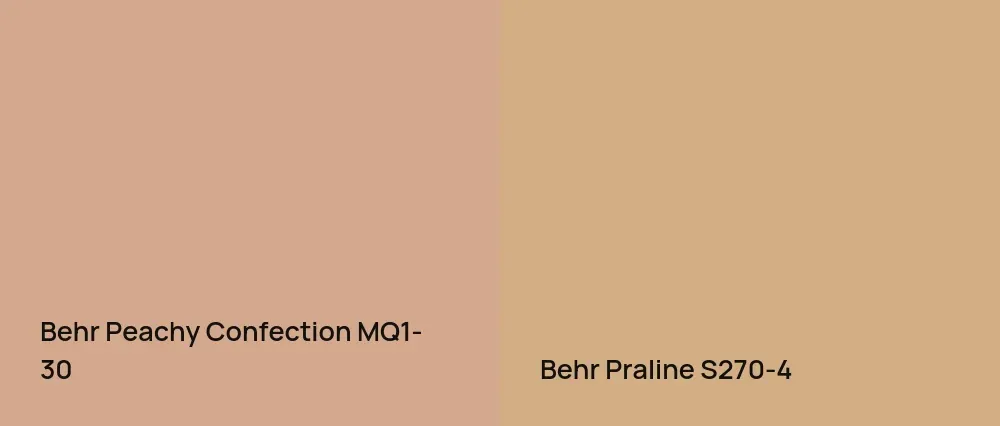 Behr Peachy Confection MQ1-30 vs Behr Praline S270-4