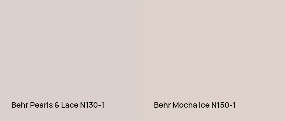 Behr Pearls & Lace N130-1 vs Behr Mocha Ice N150-1