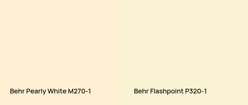 Behr Pearly White M270-1 vs Behr Flashpoint P320-1