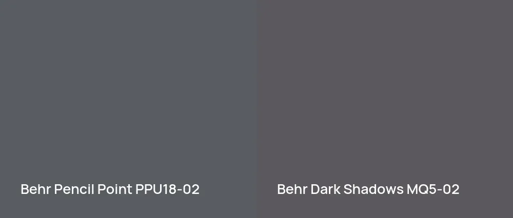 Behr Pencil Point PPU18-02 vs Behr Dark Shadows MQ5-02
