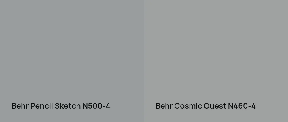 Behr Pencil Sketch N500-4 vs Behr Cosmic Quest N460-4