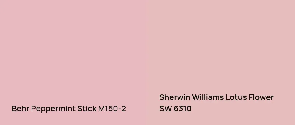 Behr Peppermint Stick M150-2 vs Sherwin Williams Lotus Flower SW 6310