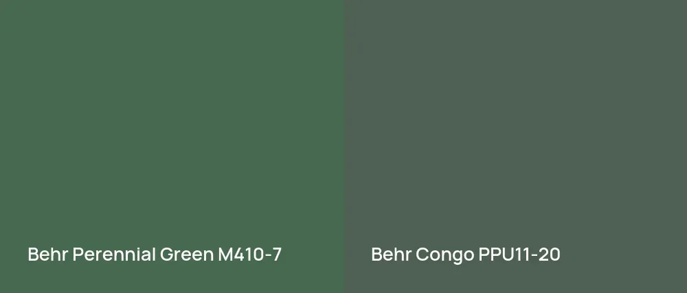 Behr Perennial Green M410-7 vs Behr Congo PPU11-20