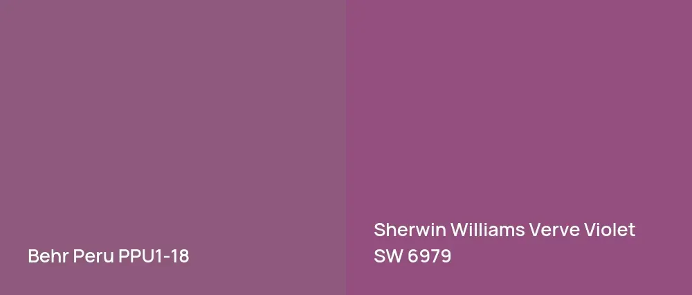 Behr Peru PPU1-18 vs Sherwin Williams Verve Violet SW 6979