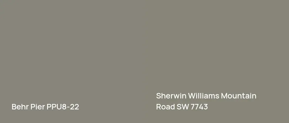 Behr Pier PPU8-22 vs Sherwin Williams Mountain Road SW 7743