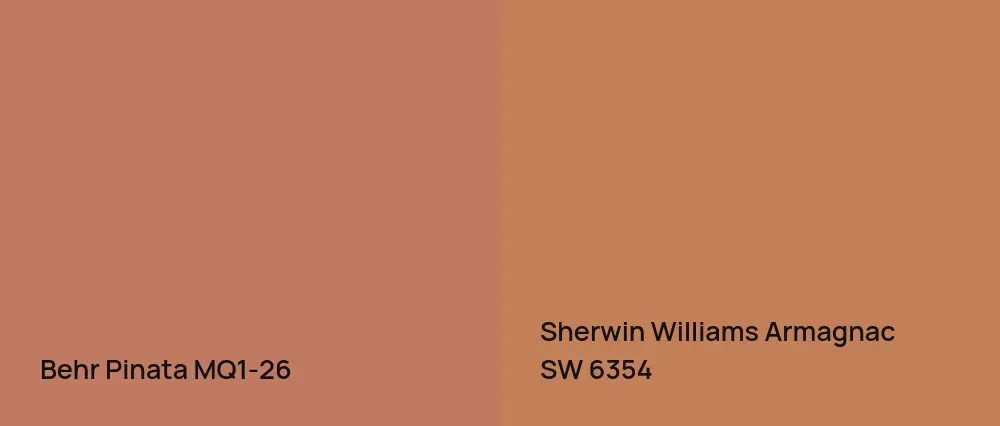 Behr Pinata MQ1-26 vs Sherwin Williams Armagnac SW 6354
