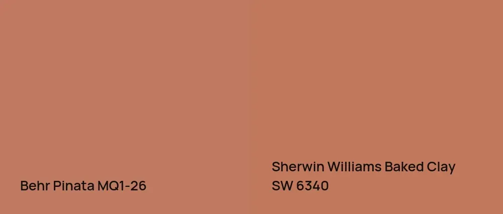 Behr Pinata MQ1-26 vs Sherwin Williams Baked Clay SW 6340