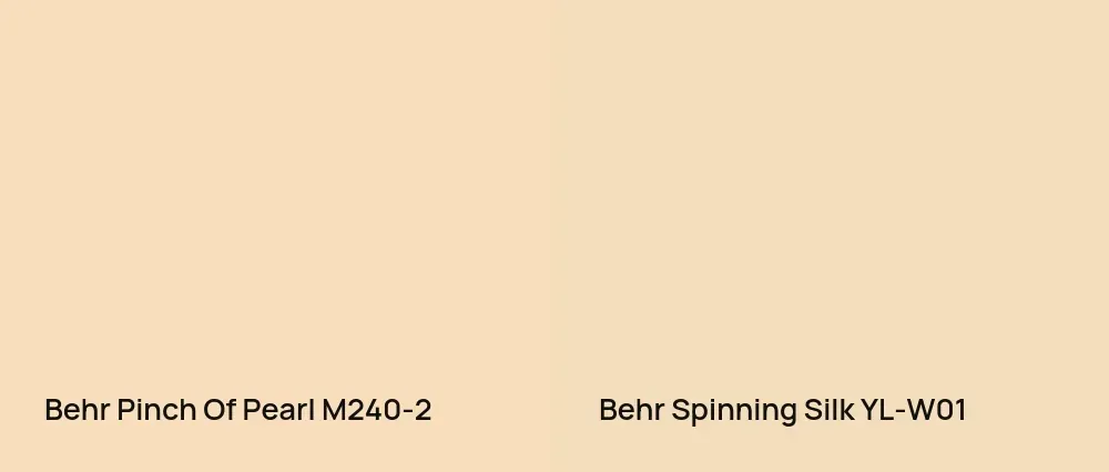 Behr Pinch Of Pearl M240-2 vs Behr Spinning Silk YL-W01