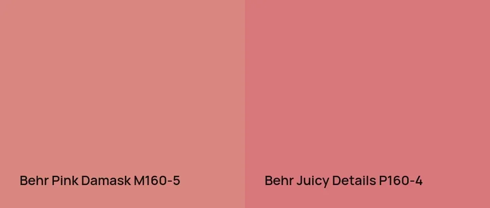 Behr Pink Damask M160-5 vs Behr Juicy Details P160-4