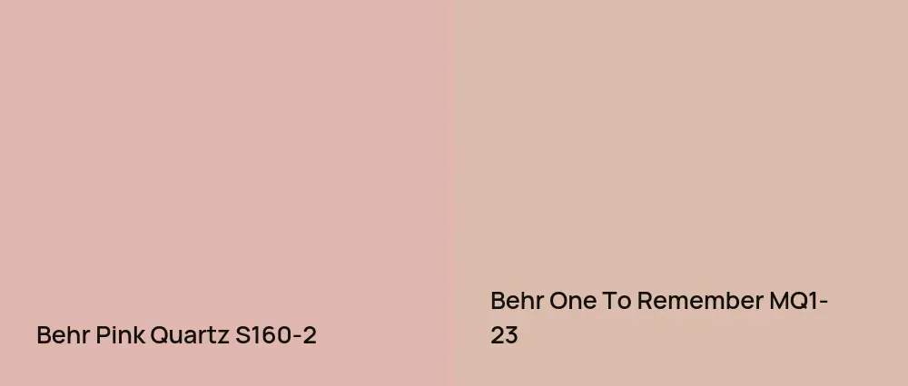 Behr Pink Quartz S160-2 vs Behr One To Remember MQ1-23