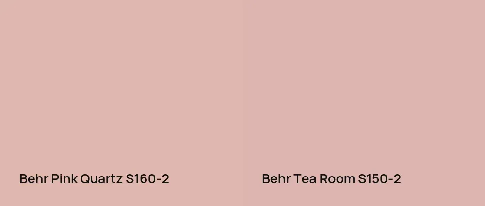 Behr Pink Quartz S160-2 vs Behr Tea Room S150-2