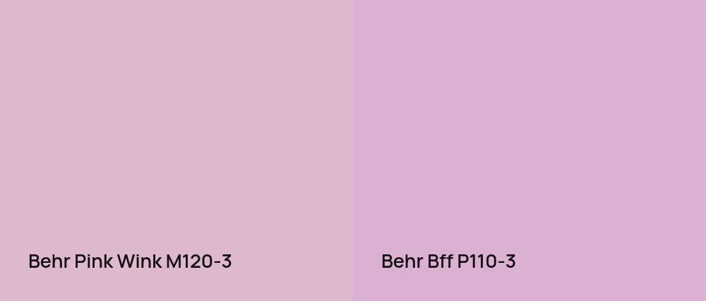Behr Pink Wink M120-3 vs Behr Bff P110-3