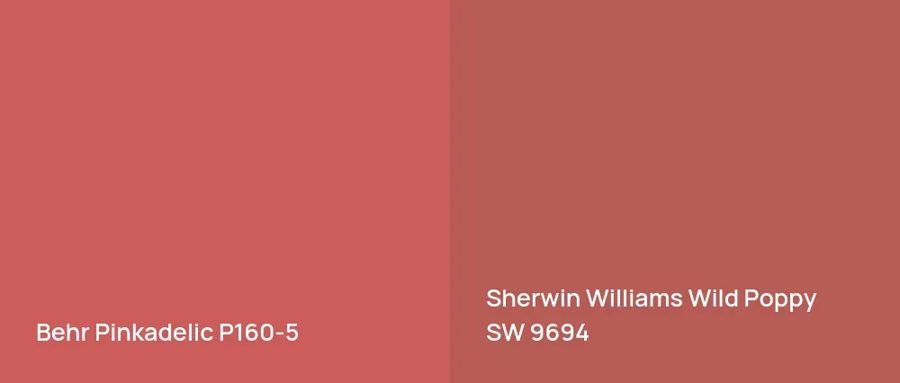 Behr Pinkadelic P160-5 vs Sherwin Williams Wild Poppy SW 9694