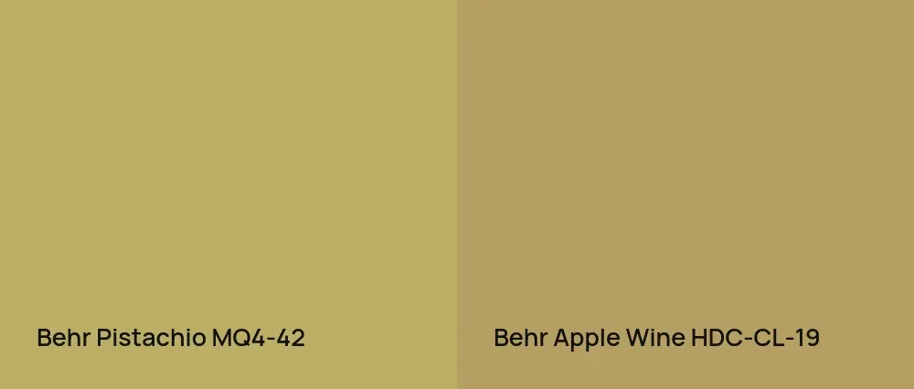 Behr Pistachio MQ4-42 vs Behr Apple Wine HDC-CL-19