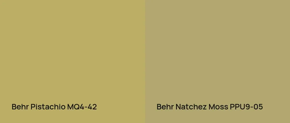 Behr Pistachio MQ4-42 vs Behr Natchez Moss PPU9-05