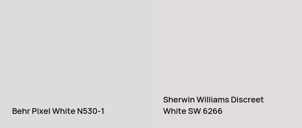 Behr Pixel White N530-1 vs Sherwin Williams Discreet White SW 6266