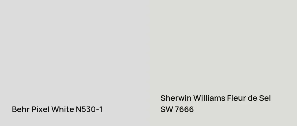 Behr Pixel White N530-1 vs Sherwin Williams Fleur de Sel SW 7666