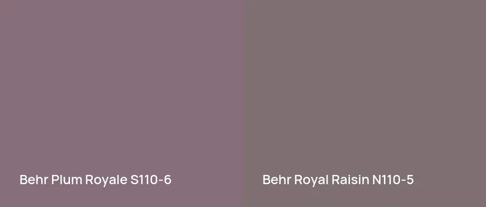 Behr Plum Royale S110-6 vs Behr Royal Raisin N110-5