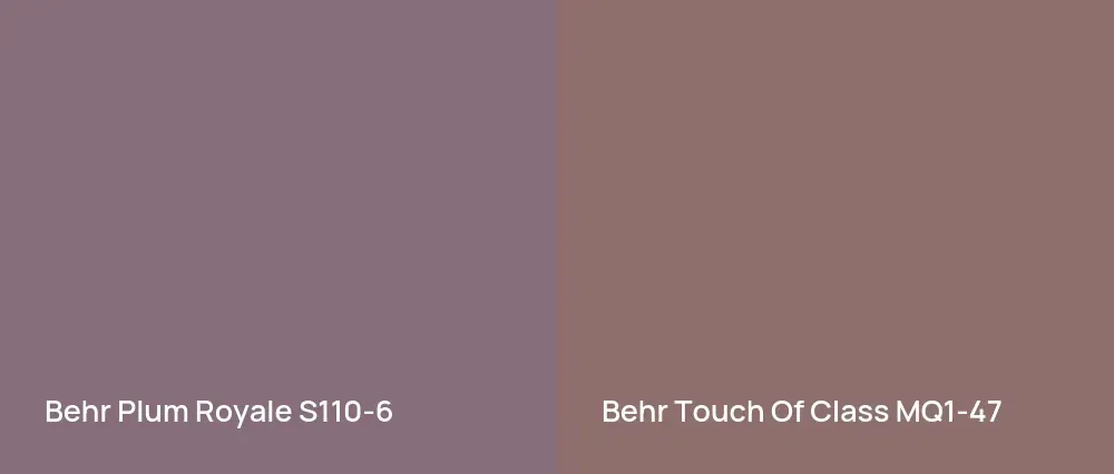Behr Plum Royale S110-6 vs Behr Touch Of Class MQ1-47