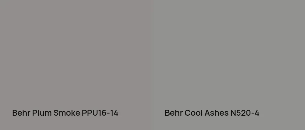 Behr Plum Smoke PPU16-14 vs Behr Cool Ashes N520-4