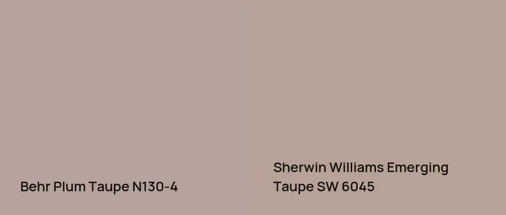 Behr Plum Taupe N130-4 vs Sherwin Williams Emerging Taupe SW 6045