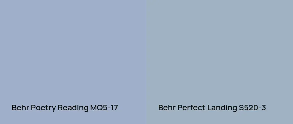 Behr Poetry Reading MQ5-17 vs Behr Perfect Landing S520-3