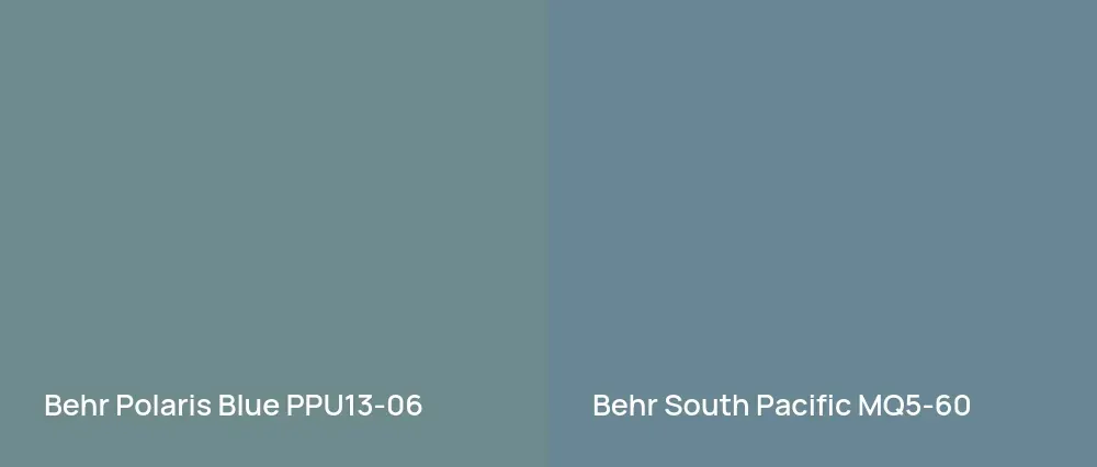 Behr Polaris Blue PPU13-06 vs Behr South Pacific MQ5-60