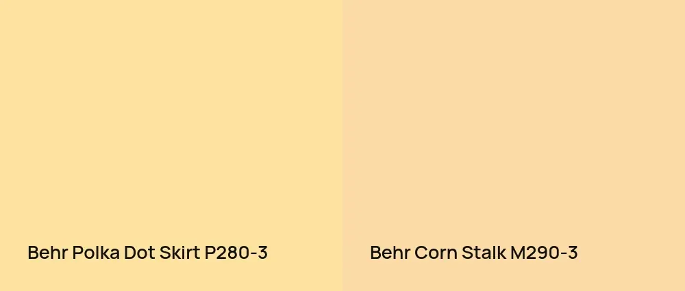 Behr Polka Dot Skirt P280-3 vs Behr Corn Stalk M290-3
