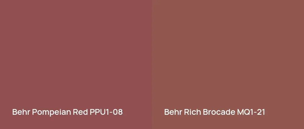 Behr Pompeian Red PPU1-08 vs Behr Rich Brocade MQ1-21