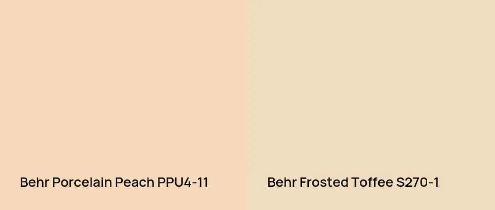 Behr Porcelain Peach PPU4-11 vs Behr Frosted Toffee S270-1