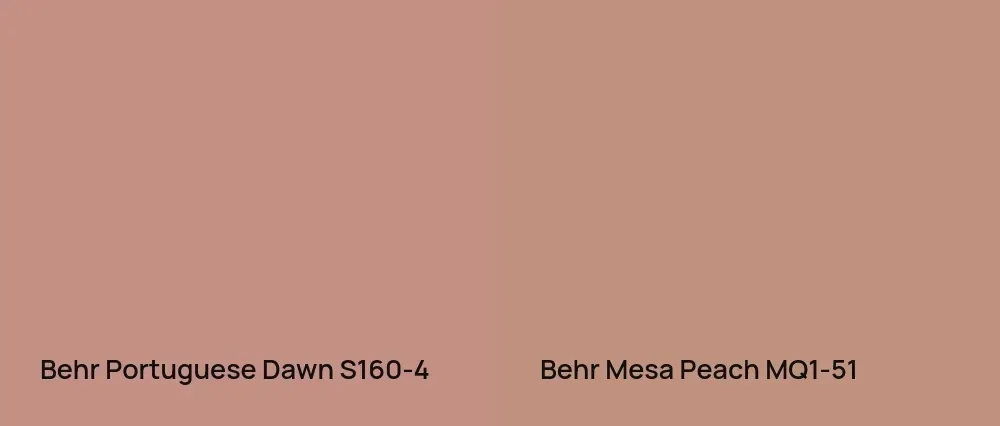 Behr Portuguese Dawn S160-4 vs Behr Mesa Peach MQ1-51