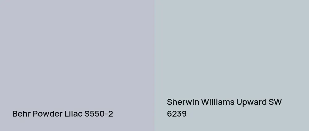 Behr Powder Lilac S550-2 vs Sherwin Williams Upward SW 6239