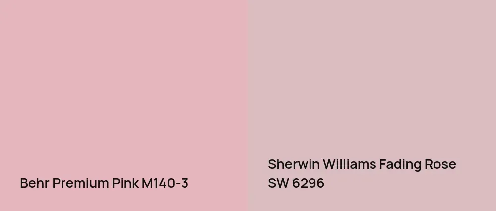 Behr Premium Pink M140-3 vs Sherwin Williams Fading Rose SW 6296