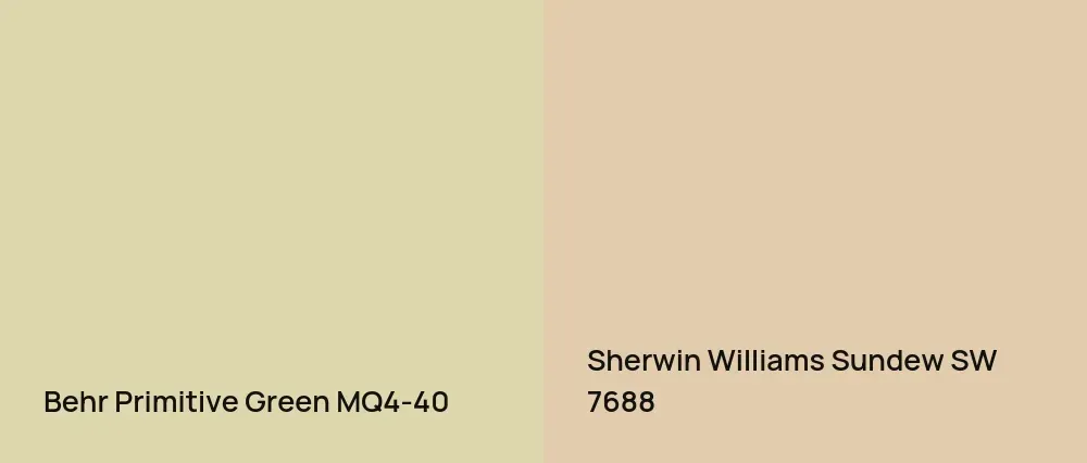 Behr Primitive Green MQ4-40 vs Sherwin Williams Sundew SW 7688
