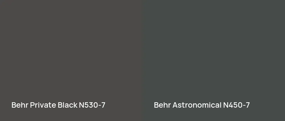 Behr Private Black N530-7 vs Behr Astronomical N450-7