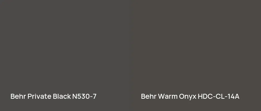 Behr Private Black N530-7 vs Behr Warm Onyx HDC-CL-14A