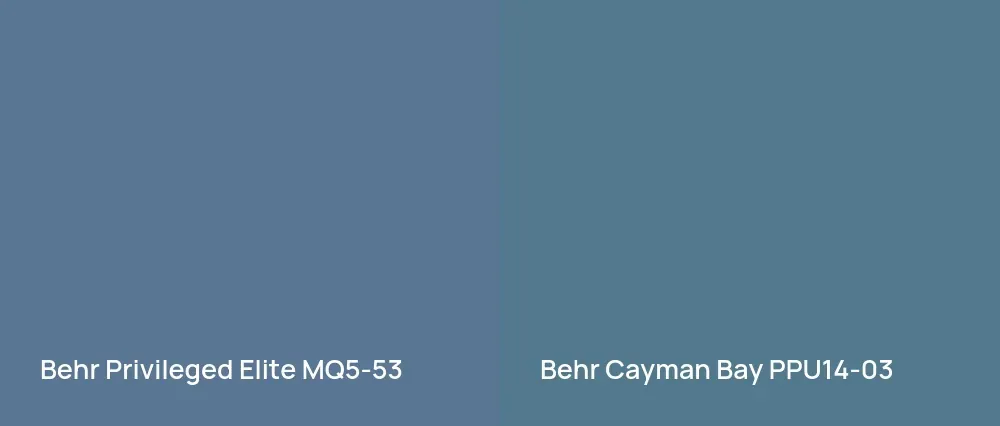 Behr Privileged Elite MQ5-53 vs Behr Cayman Bay PPU14-03