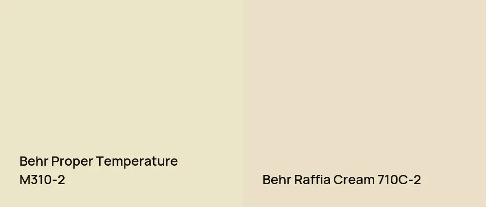 Behr Proper Temperature M310-2 vs Behr Raffia Cream 710C-2